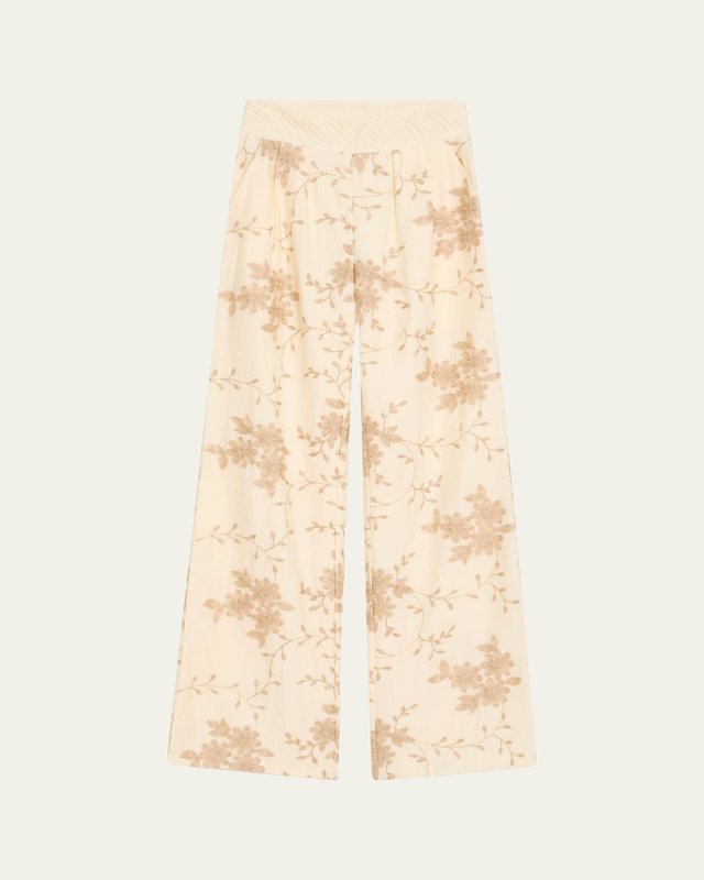Heidi Beaded Wide-Leg Pants